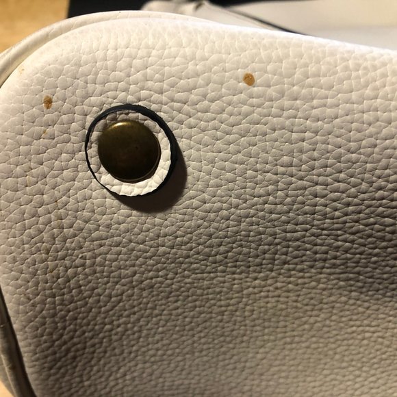 *NWD Womens J.Crew Borge Garveri White Pebbled Leather Tote Handbag - Picture 12 of 14